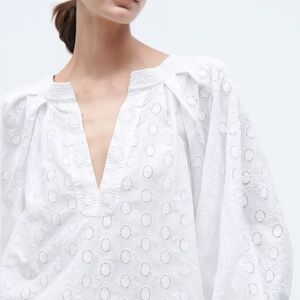 Cristina Embroidered Cotton Blouse